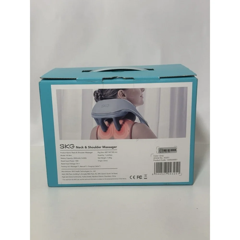 SKG Neck & Shoulder Massager H5 Mini | Heat Therapy | Portable | New open box